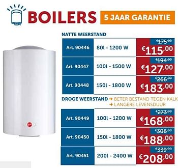 Promotions Boilers natte weerstand - Ariston - Valide de 28/05/2018 à 25/06/2018 chez Zelfbouwmarkt