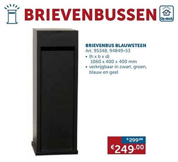 Promotions Brievenbus blauwsteen - Produit maison - Zelfbouwmarkt - Valide de 28/05/2018 à 25/06/2018 chez Zelfbouwmarkt