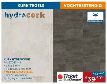 Promoties Kurk hydrocork - Hydro Cork - Geldig van 28/05/2018 tot 25/06/2018 bij Zelfbouwmarkt