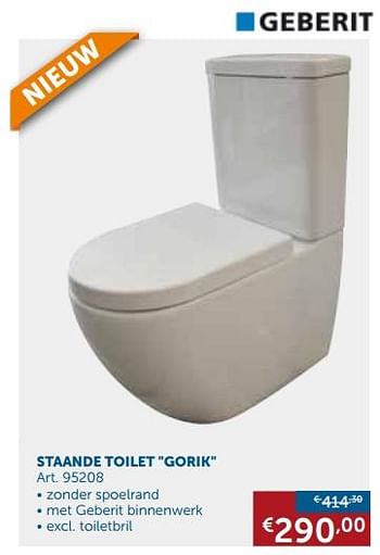 Promotions Staande toilet gorik - Geberit - Valide de 28/05/2018 à 25/06/2018 chez Zelfbouwmarkt