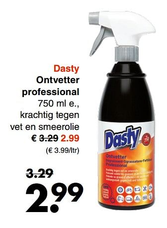 Promoties Dasty ontvetter professional - Dasty - Geldig van 28/05/2018 tot 09/06/2018 bij Wibra