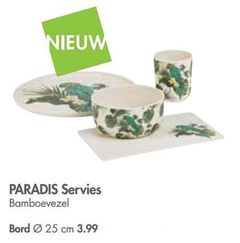 Promotions Paradis servies bamboevezel bord - Produit maison - Casa - Valide de 28/05/2018 à 01/07/2018 chez Casa