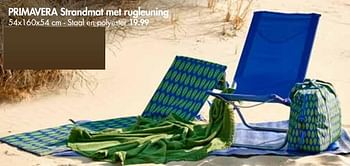 Promoties Primavera strandmat met rugleuning - Primavera - Geldig van 28/05/2018 tot 01/07/2018 bij Casa