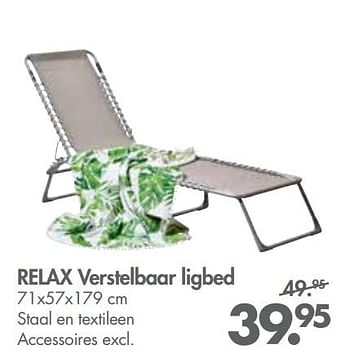 Promoties Relax verstelbaar ligbed - Huismerk - Casa - Geldig van 28/05/2018 tot 01/07/2018 bij Casa