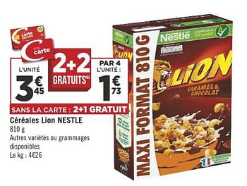Promotions Céréales lion nestle - Nestlé - Valide de 29/05/2018 à 03/06/2018 chez Géant Casino
