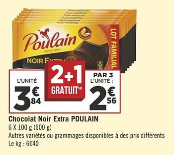 Promotions Chocolat noir extra poulain - Poulain - Valide de 29/05/2018 à 03/06/2018 chez Géant Casino