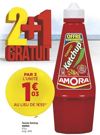 Promotions Tomato ketchup amora - Amora - Valide de 29/05/2018 à 03/06/2018 chez Géant Casino