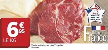 Promotions Viande bovine basses côtes à griller - Produit Maison - Géant Casino - Valide de 29/05/2018 à 03/06/2018 chez Géant Casino