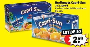 Promotions Berlingots capri-sun - Capri-Sun - Valide de 29/05/2018 à 10/06/2018 chez Kruidvat
