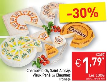 Promotions Chamois d`or, saint albray, vieux pané ou chaumes fromage - Produit maison - Intermarche - Valide de 29/05/2018 à 03/06/2018 chez Intermarche