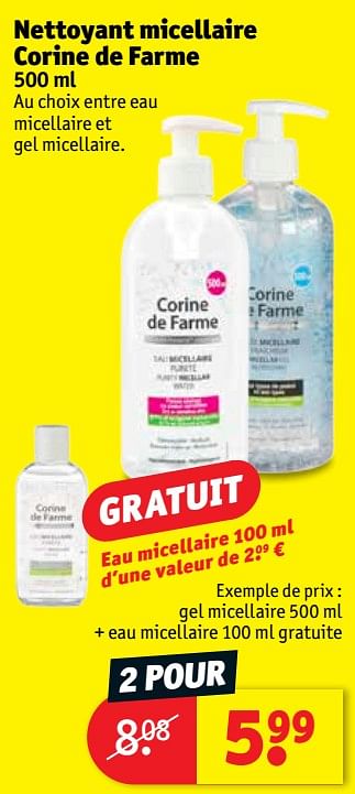 Promotions Corine de farme gel micellaire + eau micellaire - Corine de farme - Valide de 29/05/2018 à 10/06/2018 chez Kruidvat