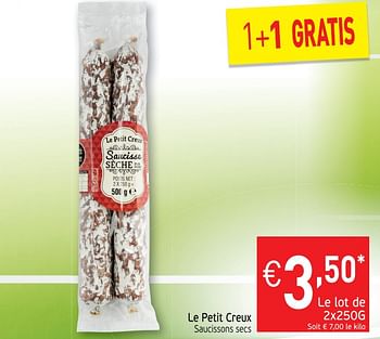 Promoties Le petit creux saucissons secs - Le Petit Creux - Geldig van 29/05/2018 tot 03/06/2018 bij Intermarche
