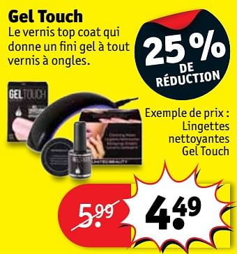 Promotions Lingettes nettoyantes gel touch - Gel Touch - Valide de 29/05/2018 à 10/06/2018 chez Kruidvat