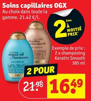 Promotions Ogx shampooing keratin smooth - OGX - Valide de 29/05/2018 à 10/06/2018 chez Kruidvat