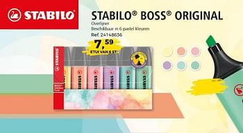 Promotions Stabilo boss original overlijner - Stabilo - Valide de 29/05/2018 à 26/06/2018 chez Supra Bazar