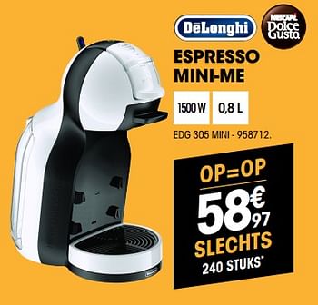Promoties Delonghi espresso mini-me edg 305 mini - Delonghi - Geldig van 30/05/2018 tot 23/06/2018 bij Electro Depot