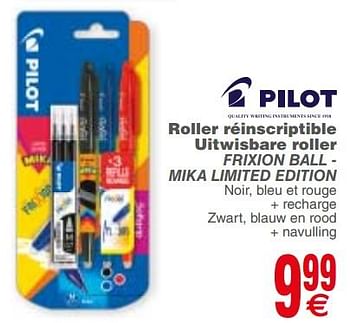 Promoties Roller réinscriptible uitwisbare roller frixion ball mika limited edition - Pilot - Geldig van 29/05/2018 tot 11/06/2018 bij Cora