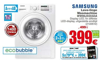 Promotions Samsung lave-linge wasmachine ww80j5555da - Samsung - Valide de 29/05/2018 à 11/06/2018 chez Cora