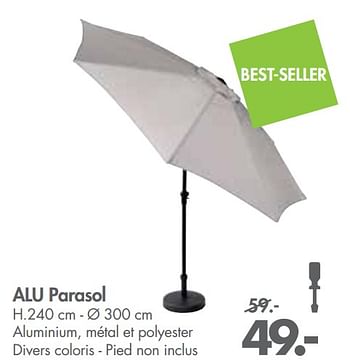 Promotions Alu parasol - Produit maison - Casa - Valide de 28/05/2018 à 01/07/2018 chez Casa