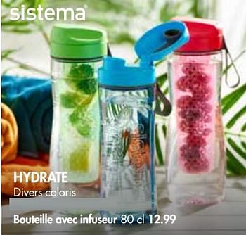 Promotions Hydrate bouteille avec infuseur - Sistema - Valide de 28/05/2018 à 01/07/2018 chez Casa