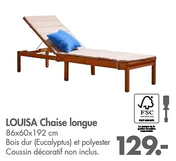 Promotions Louisa chaise longue - Produit maison - Casa - Valide de 28/05/2018 à 01/07/2018 chez Casa