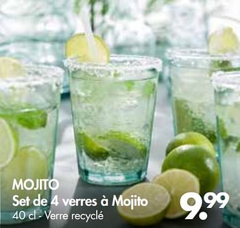 Promotions Mojito set de 4 verres à mojito - Produit maison - Casa - Valide de 28/05/2018 à 01/07/2018 chez Casa