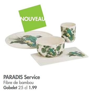 Promotions Paradis servies fibre de bambou gobelet - Produit maison - Casa - Valide de 28/05/2018 à 01/07/2018 chez Casa