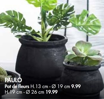Promotions Paulo pot de fleurs - Produit maison - Casa - Valide de 28/05/2018 à 01/07/2018 chez Casa