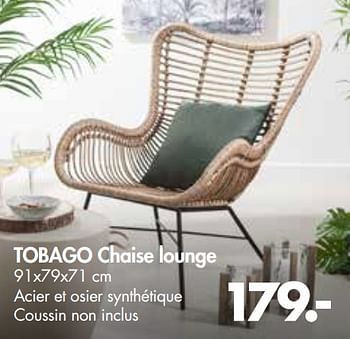 Promotions Tobago chaise lounge - Produit maison - Casa - Valide de 28/05/2018 à 01/07/2018 chez Casa