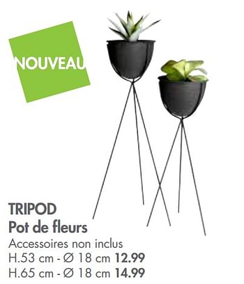 Promotions Tripod pot de fleurs - Produit maison - Casa - Valide de 28/05/2018 à 01/07/2018 chez Casa