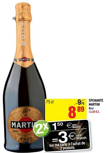 Promoties Spumante martini brut - Martini - Geldig van 30/05/2018 tot 05/06/2018 bij Match
