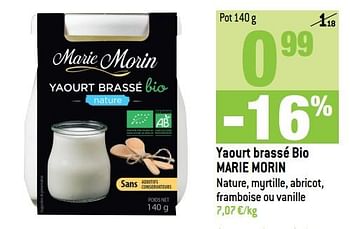 Promotions Yaourt brassé bio marie morin - Marie Morin - Valide de 30/05/2018 à 05/06/2018 chez Match