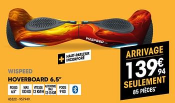 Promotions Wispeed hoverboard 6,5`` h332c - Wispeed - Valide de 30/05/2018 à 23/06/2018 chez Electro Depot