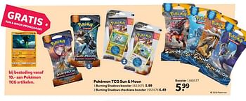 Promoties Pokémon tcg sun+moon booster - Pokemon - Geldig van 14/05/2018 tot 03/06/2018 bij Bart Smit