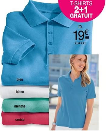 Promotions T-shirt col polo maille piquée - Produit Maison - Damart - Valide de 14/05/2018 à 15/06/2018 chez Damart