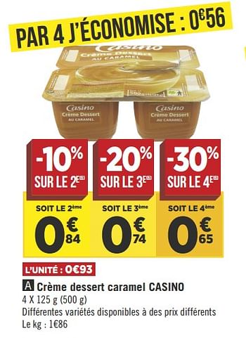 Promotions Crème dessert caramel casino - Produit Maison - Géant Casino - Valide de 22/05/2018 à 03/06/2018 chez Géant Casino