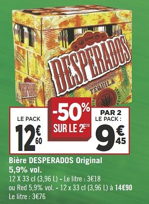 Promotions Bière desperados original - Desperados - Valide de 22/05/2018 à 03/06/2018 chez Géant Casino