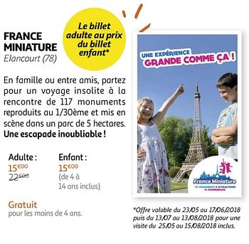 Promotions France miniature elancourt (78) - Produit Maison - Auchan Ronq - Valide de 23/05/2018 à 15/07/2018 chez Auchan Ronq