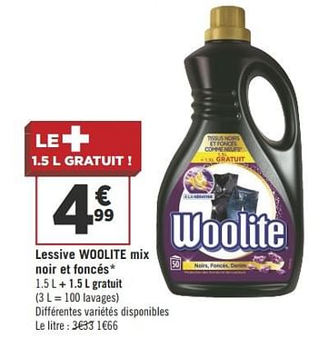 Promotions Lessive woolite mix noir et foncés - Woolite - Valide de 22/05/2018 à 03/06/2018 chez Géant Casino