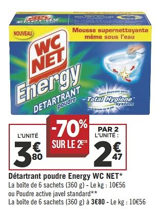Promotions Détartrant poudre energy wc net - WC Net - Valide de 22/05/2018 à 03/06/2018 chez Géant Casino