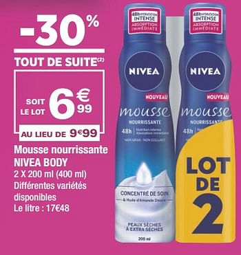 Promotions Mousse nourrissante nivea body - Nivea - Valide de 22/05/2018 à 03/06/2018 chez Géant Casino