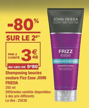 Promotions Shampooing boucles couture fizz ease john frieda - John Frieda - Valide de 22/05/2018 à 03/06/2018 chez Géant Casino