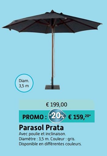 Promoties Parasol prata - Bristol - Geldig van 23/05/2018 tot 26/06/2018 bij Overstock