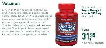 Promoties Triple omega 3 visolie 1360mg - Huismerk - Holland & Barrett - Geldig van 28/05/2018 tot 17/06/2018 bij Holland & Barret