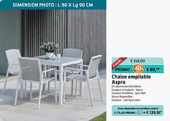 Promoties Chaise empilable aspra - Bristol - Geldig van 23/05/2018 tot 26/06/2018 bij Overstock