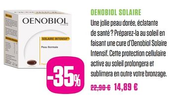 Promotions Oenobiol solaire - Oenobiol - Valide de 01/06/2018 à 31/08/2018 chez Medi-Market