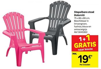 gehandicapt spion Knuppel Huismerk - Carrefour Stapelbare stoel dolomiti - Promotie bij Carrefour