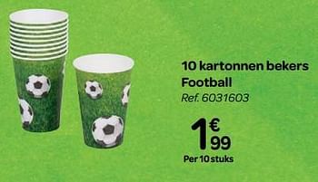 Promoties 10 kartonnen bekers football - Huismerk - Carrefour  - Geldig van 30/05/2018 tot 25/06/2018 bij Carrefour