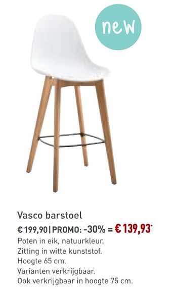 Promoties Vasco barstoel - Bristol - Geldig van 27/05/2018 tot 26/06/2018 bij Overstock