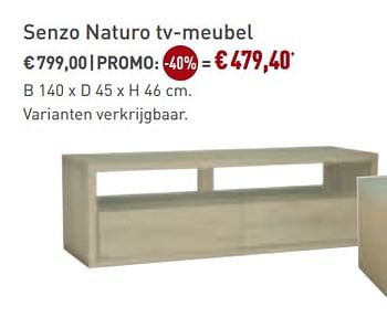 Promoties Senzo naturo tv-meubel - Bristol - Geldig van 27/05/2018 tot 26/06/2018 bij Overstock